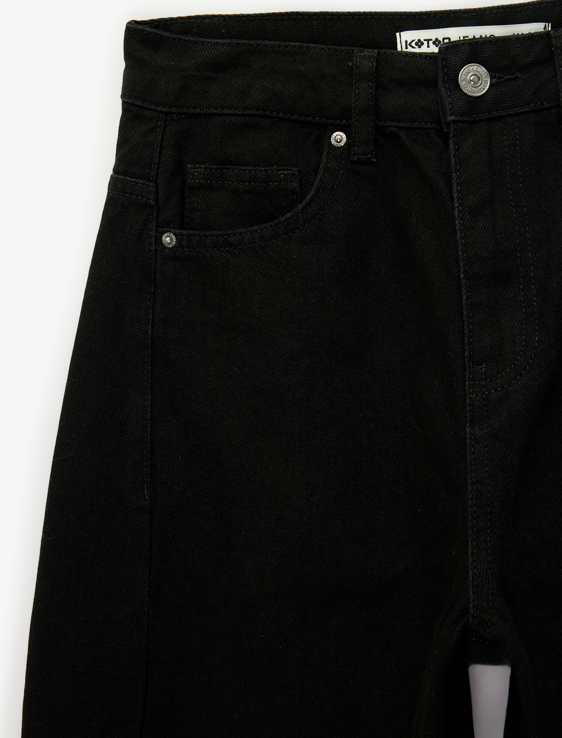   Pamuklu Normal Paça Cepli Düğmeli Balon Denim Pantolon - Balloon Fit Jean