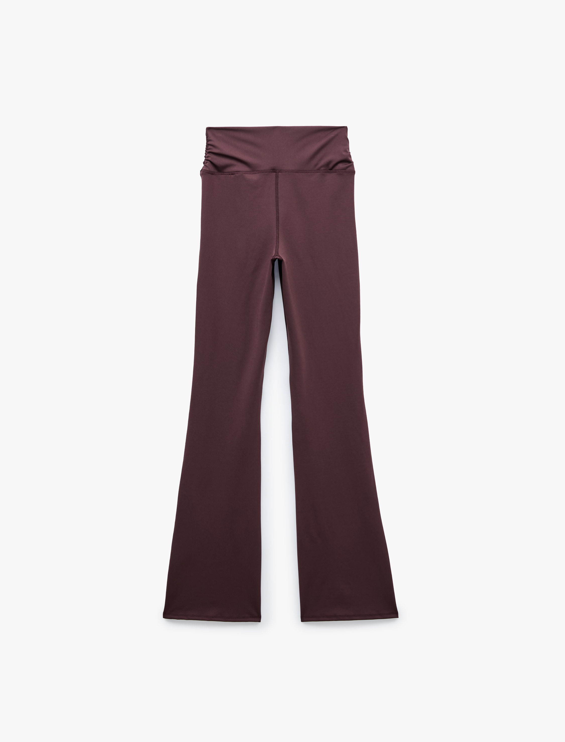   Slim Fit Yüksek Bel Büzgülü İspanyol Paça Spor Tayt