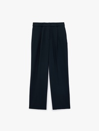 Viskon Karışımlı Normal Bel Cepli Straight Fit Pantolon