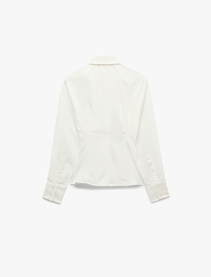  Klasik Yaka Poplin Slim Fit Pamuklu Uzun Kollu Gömlek