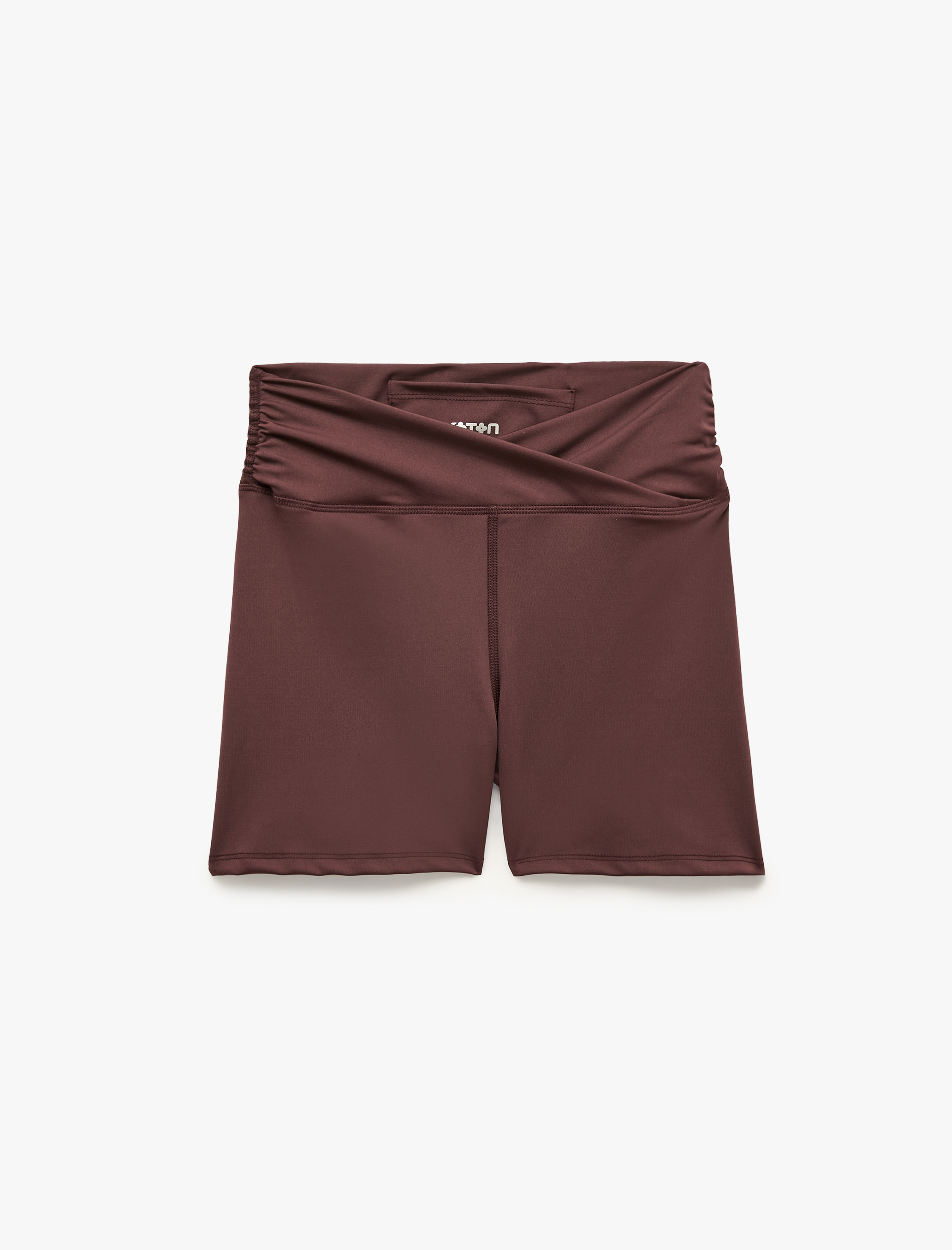   Yüksek Bel Büzgülü Skinny Fit Spor Biker Tayt