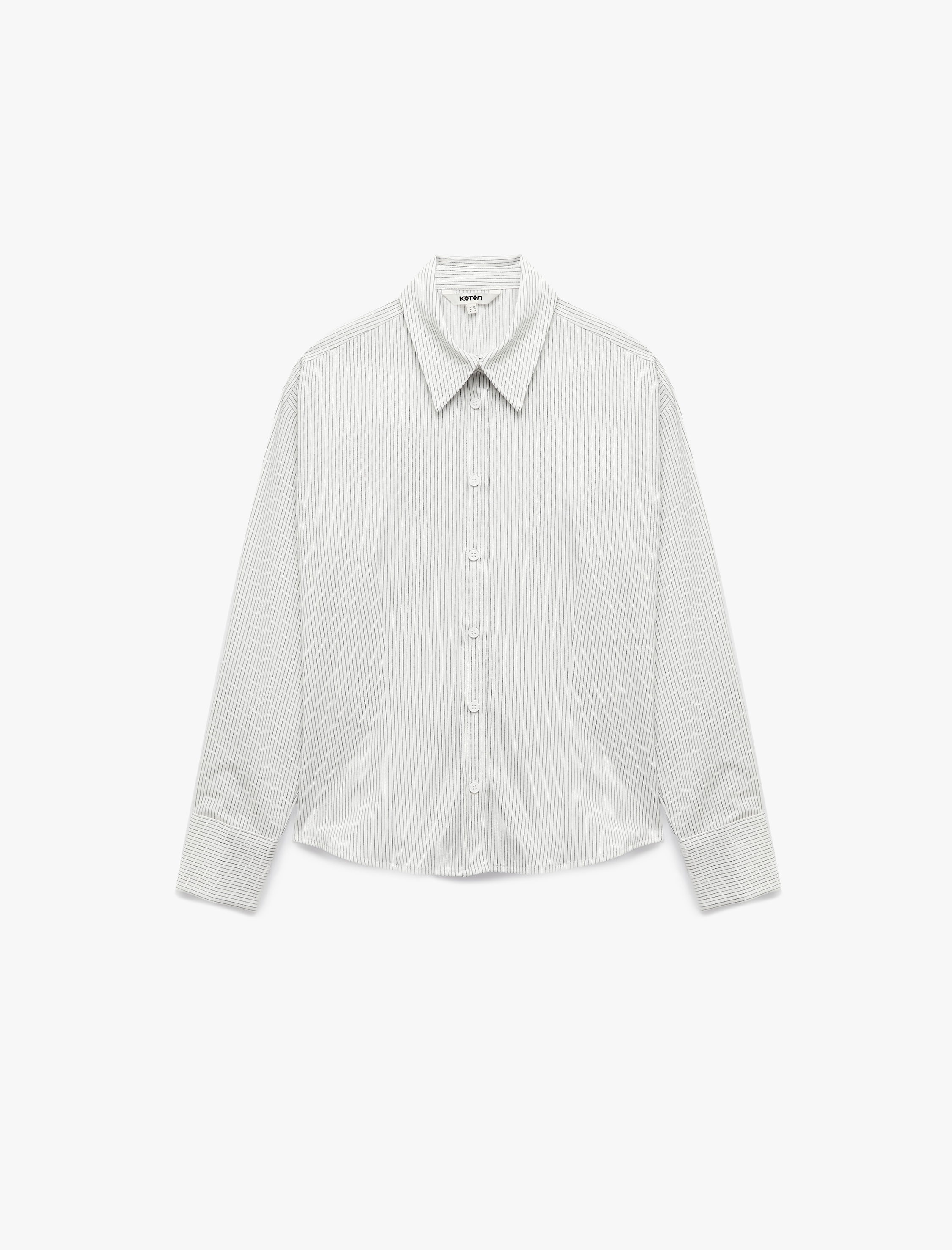   Klasik Yaka Slim Fit Çizgili Uzun Kollu Gömlek