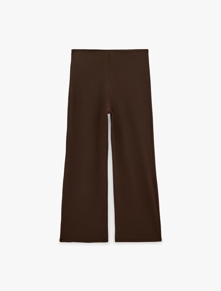  Viskon Regular Fit Normal Bel Geniş Paça Pantolon