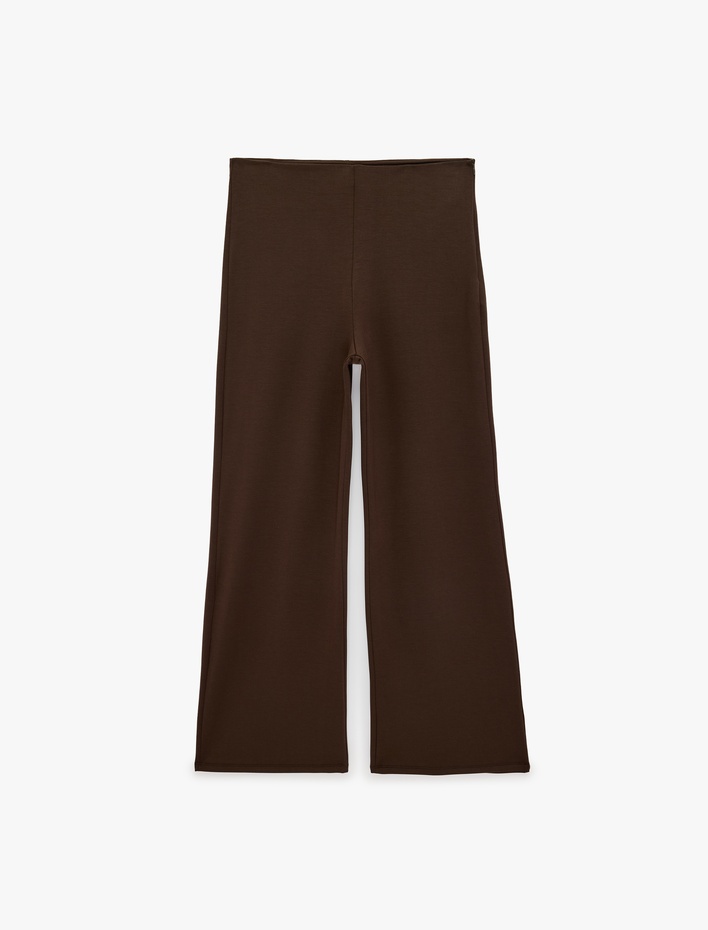  Viskon Regular Fit Normal Bel Geniş Paça Pantolon
