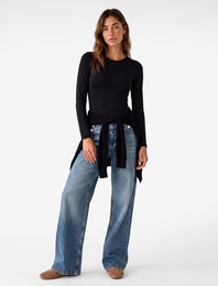 Bisiklet Yaka Uzun Kollu Bodysuit
