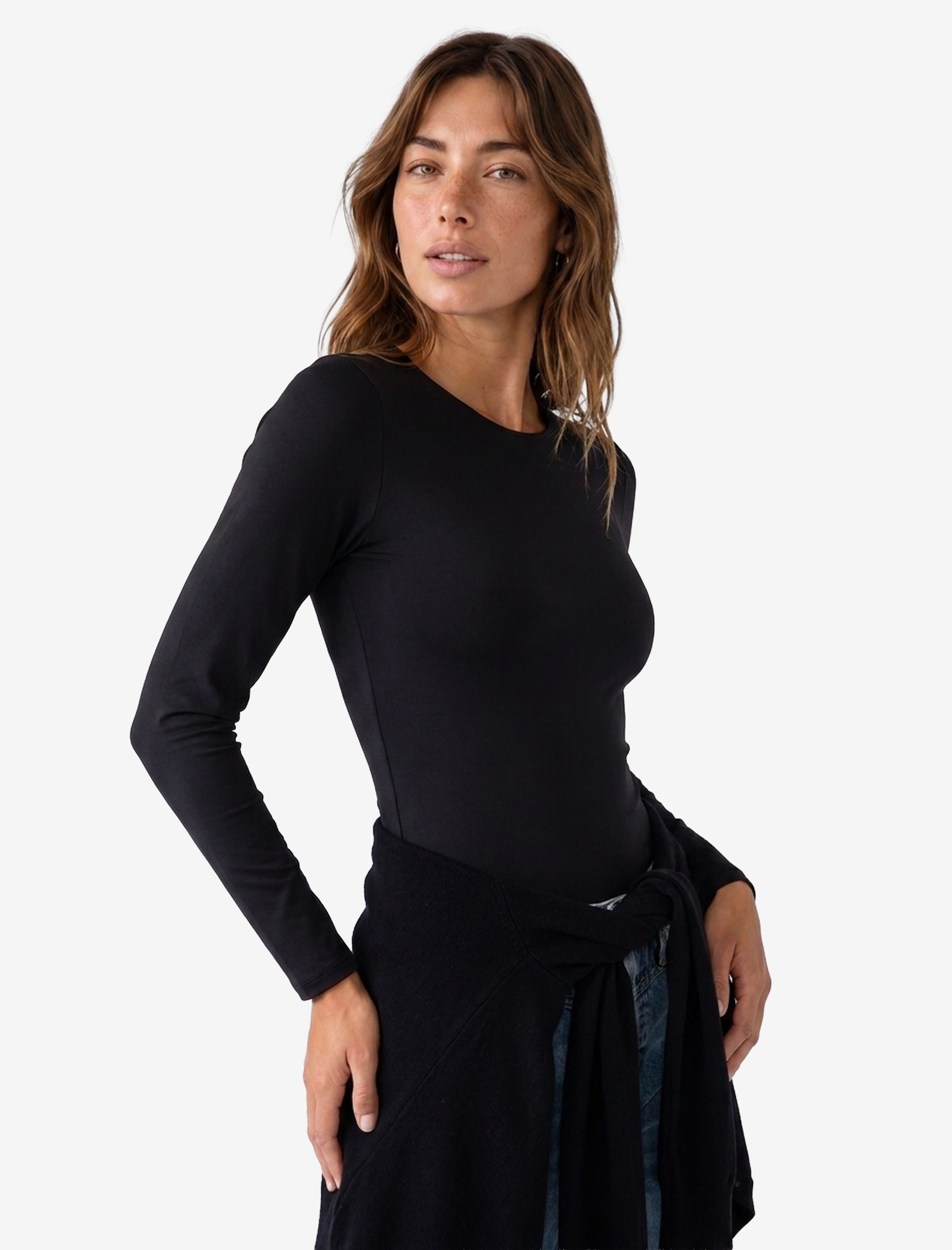   Bisiklet Yaka Uzun Kollu Bodysuit