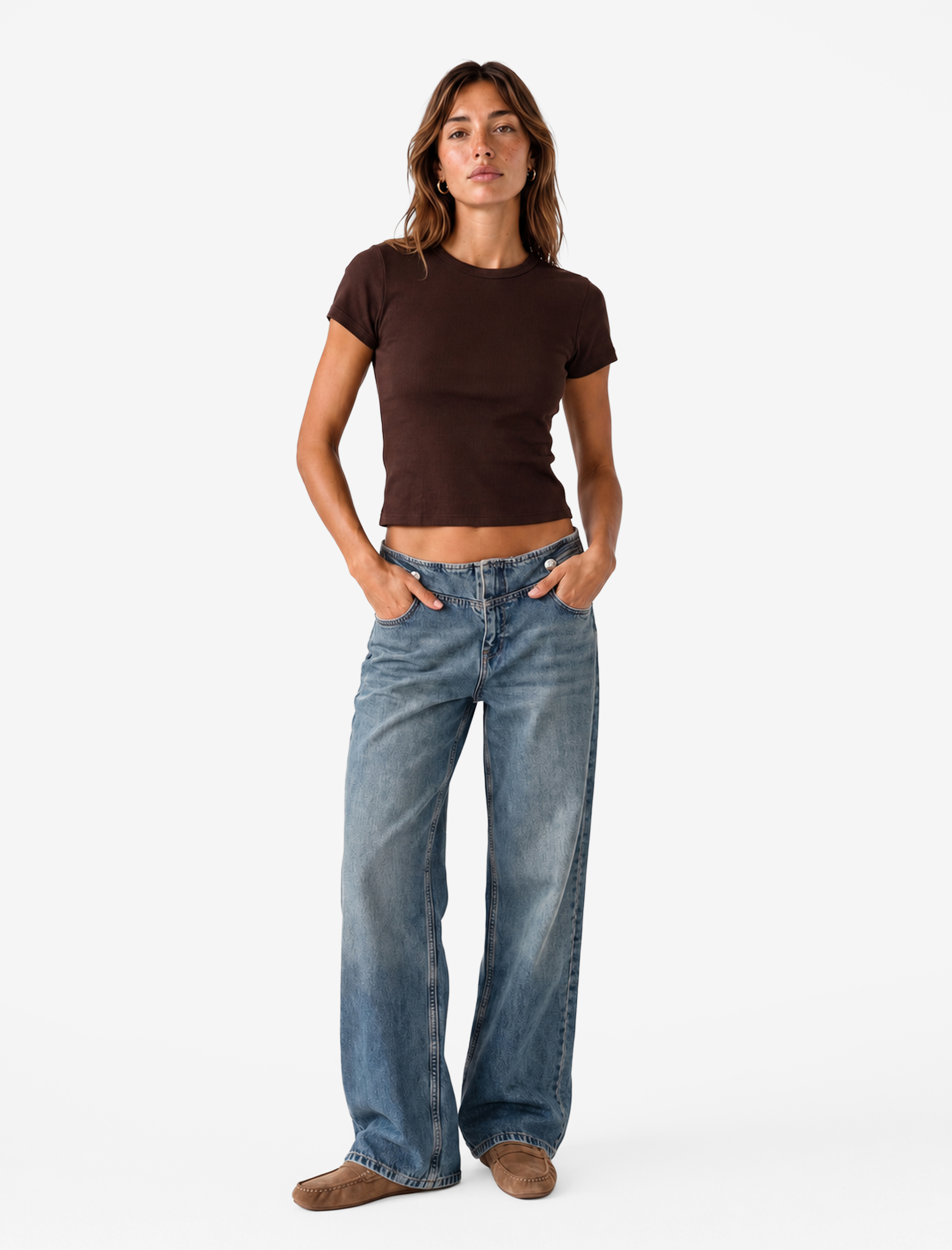   Slim Fit Kısa Kollu Bisiklet Yaka Pamuklu Fitilli Basic Tişört