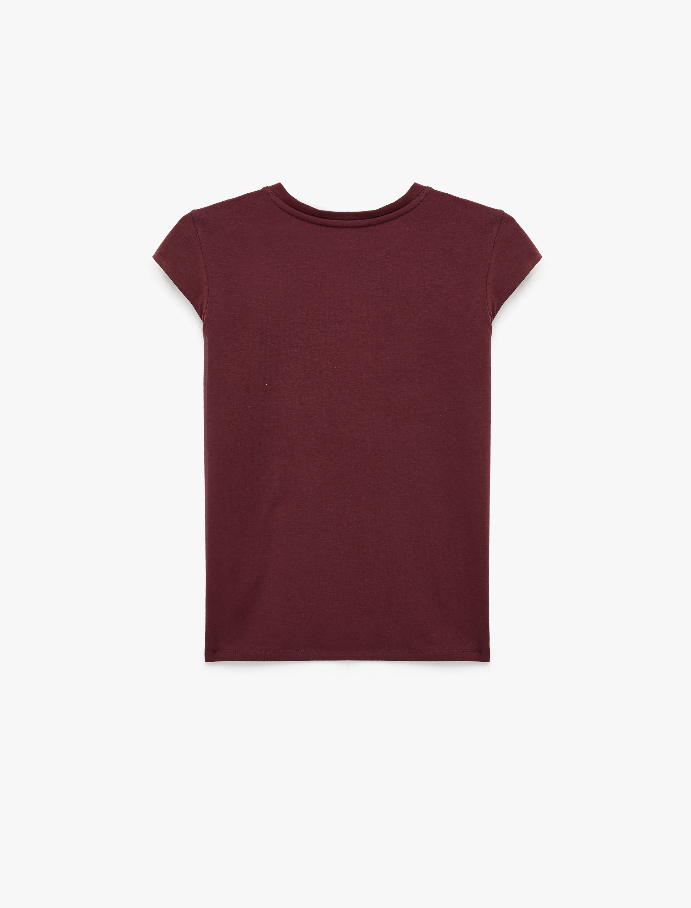   Pamuklu Regular Fit Kap Kollu Bisiklet Yaka Basic Tişört