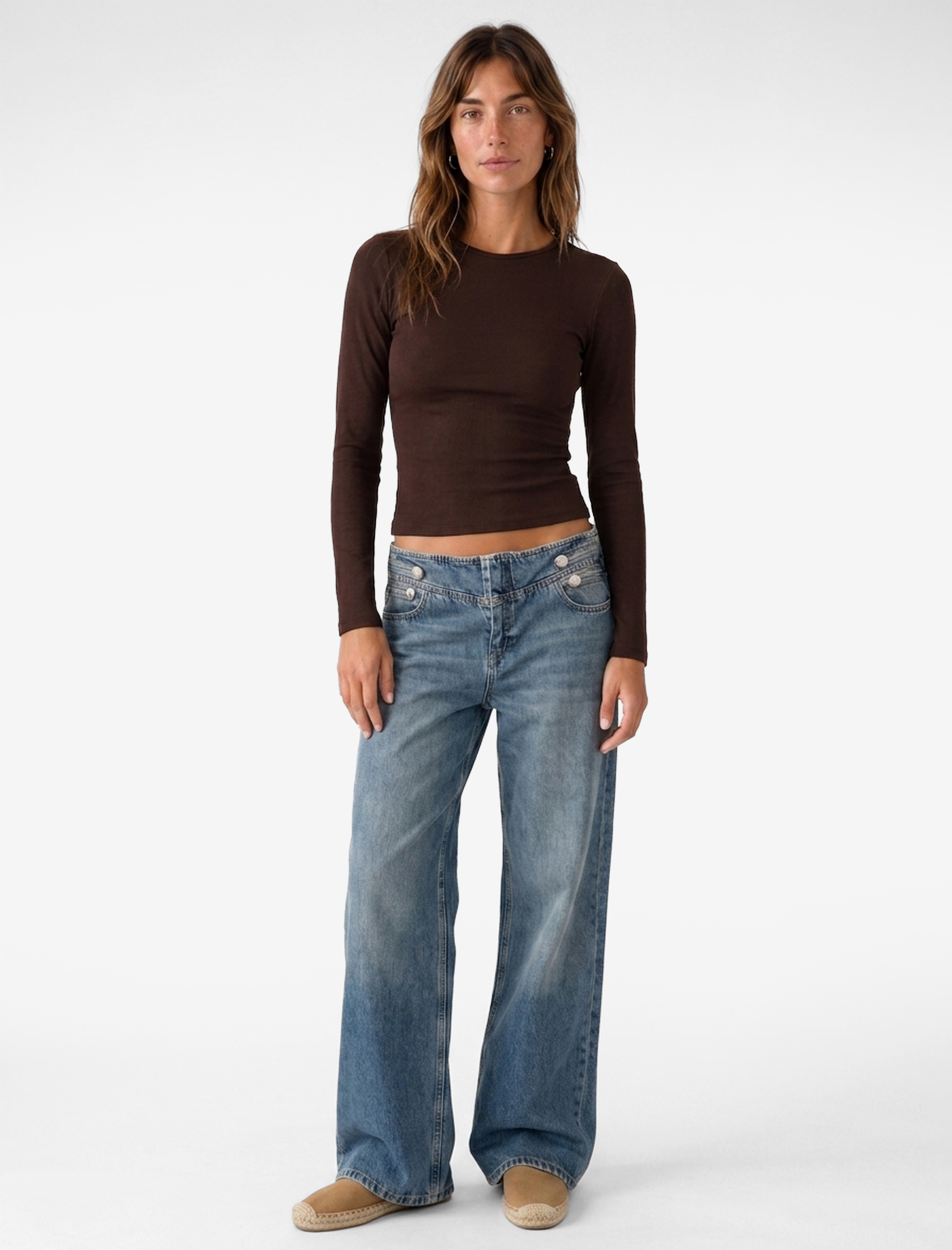   Modal Kumaş Slim Fit Bisiklet Yaka Uzun Kollu Tişört