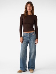 Modal Kumaş Slim Fit Bisiklet Yaka Uzun Kollu Tişört