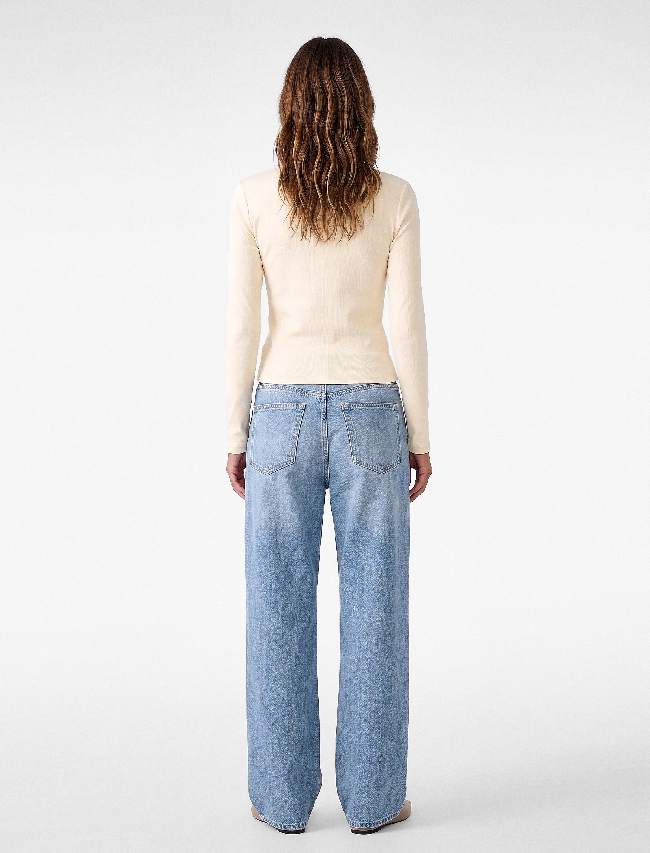   Modal Kumaş Slim Fit Bisiklet Yaka Uzun Kollu Tişört