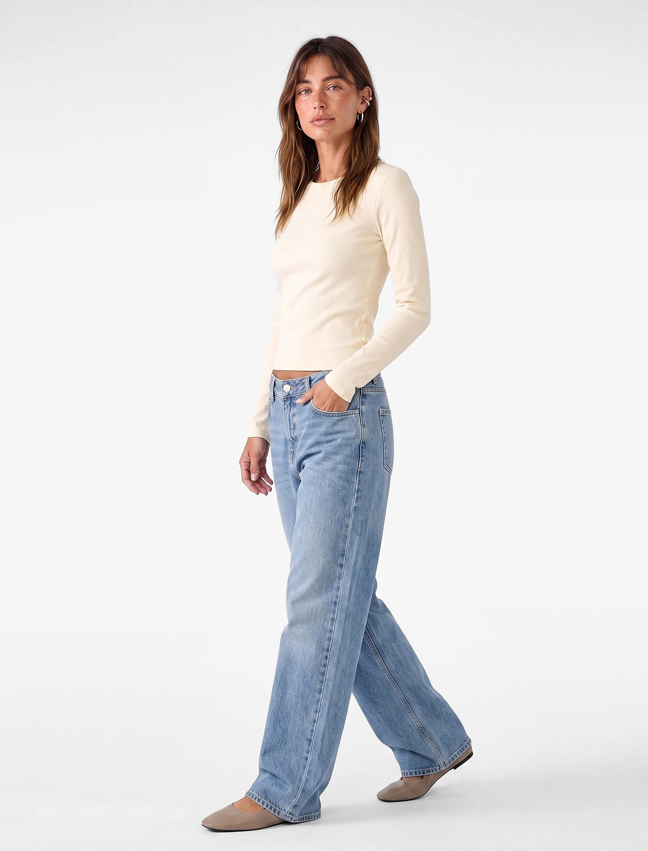   Modal Kumaş Slim Fit Bisiklet Yaka Uzun Kollu Tişört