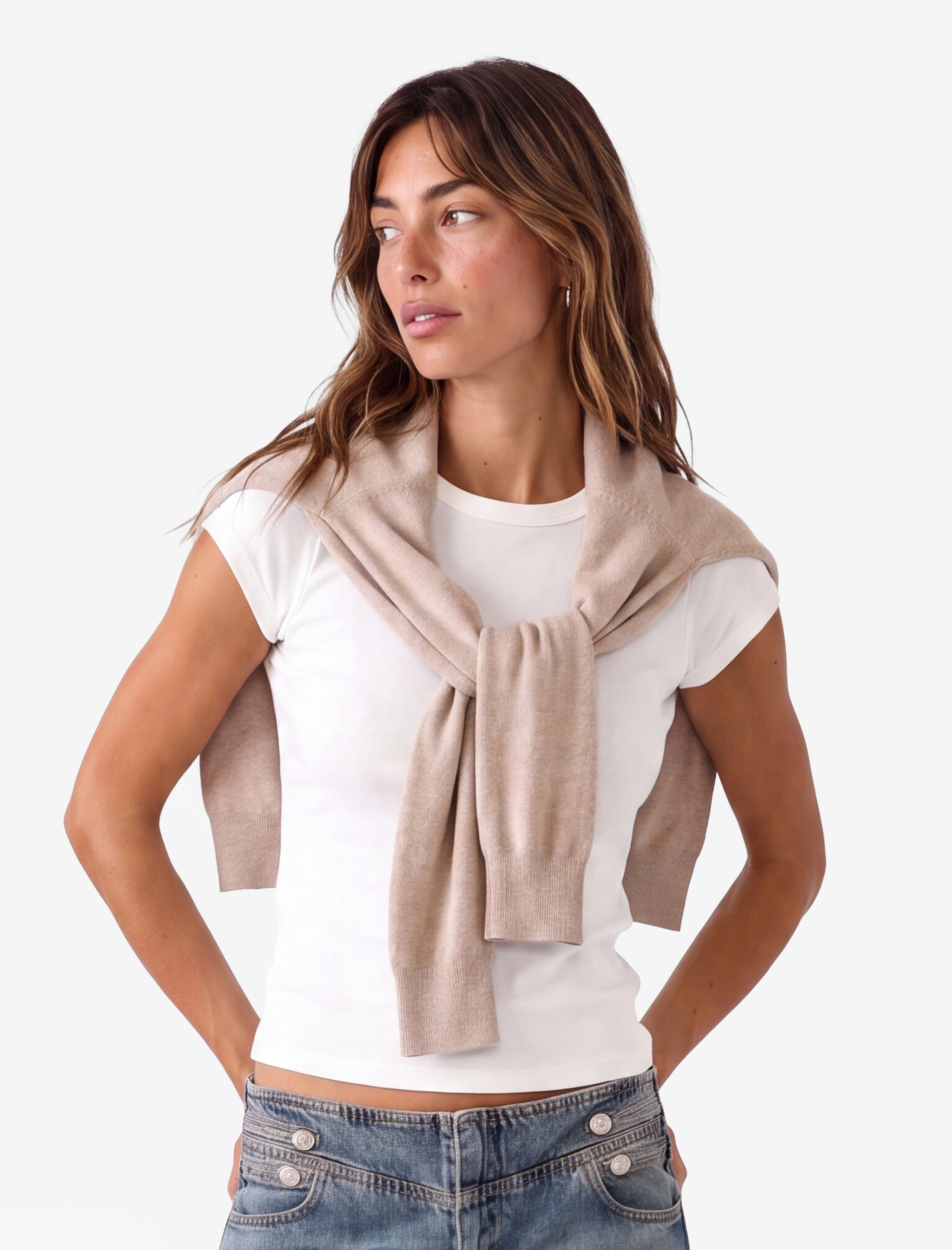   Pamuklu Regular Fit Kap Kollu Bisiklet Yaka Basic Tişört