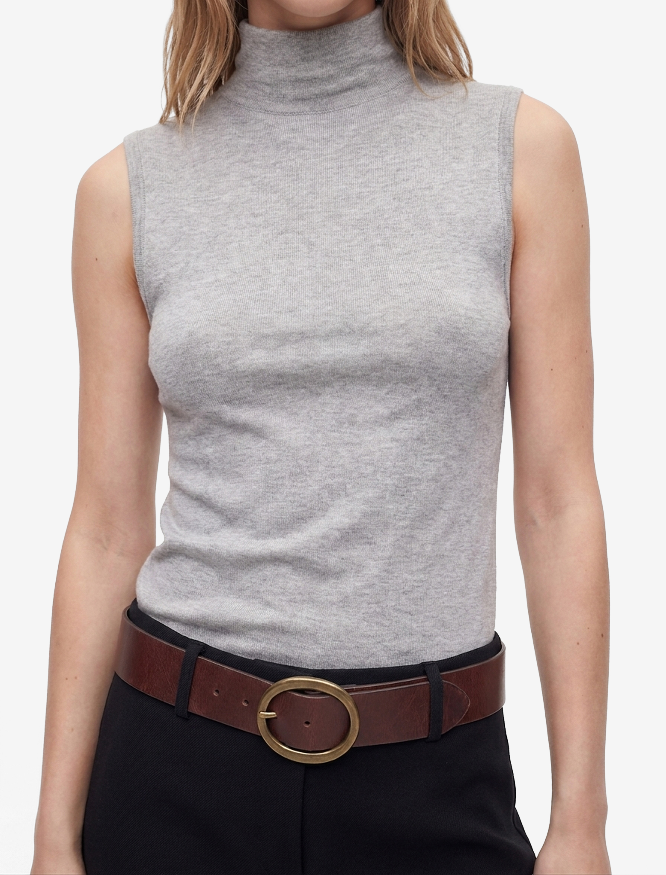   Modal Karışımlı Slim Fit Dik Yaka Kolsuz Atlet