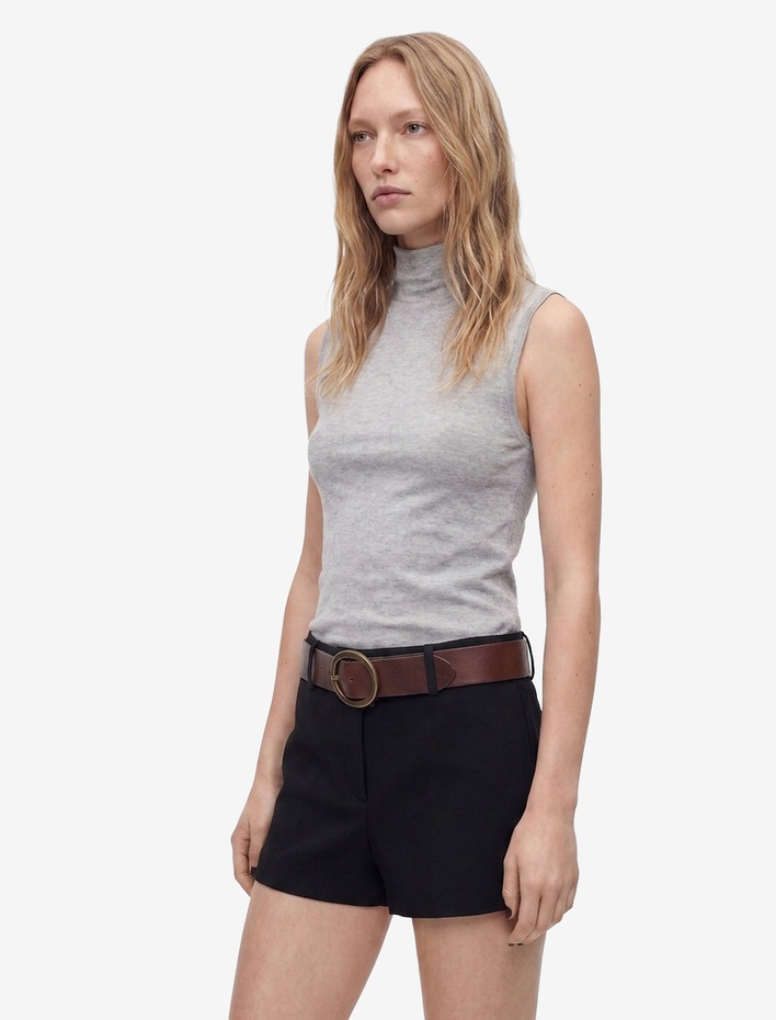  Modal Karışımlı Slim Fit Dik Yaka Kolsuz Atlet