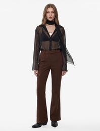 Slim Fit Cepli Nervürlü İspanyol Paça Kumaş Pantolon