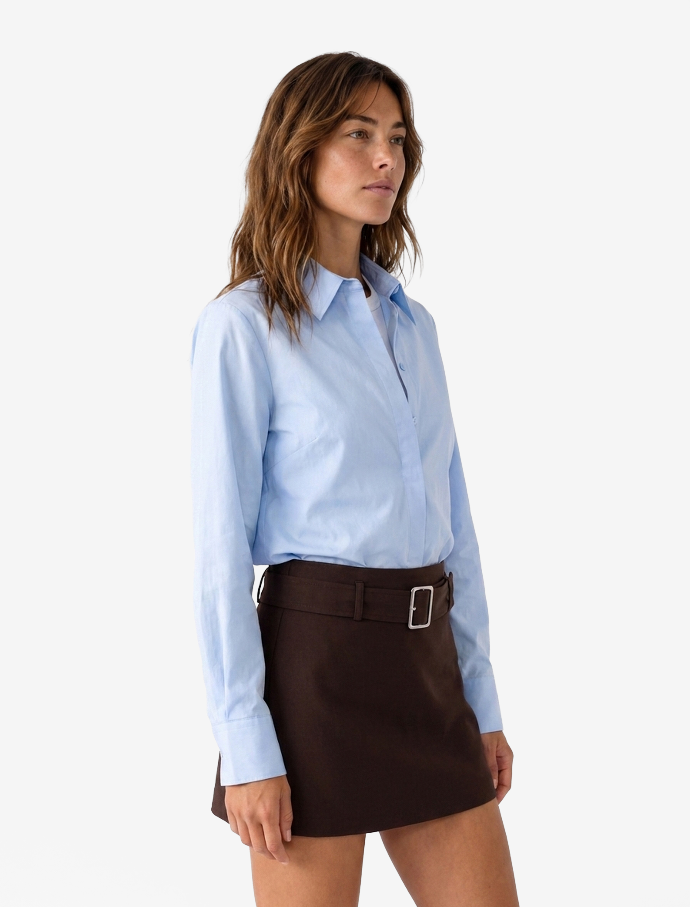  Regular Fit Klasik Yaka Düğmeli Uzun Kollu Poplin Gömlek