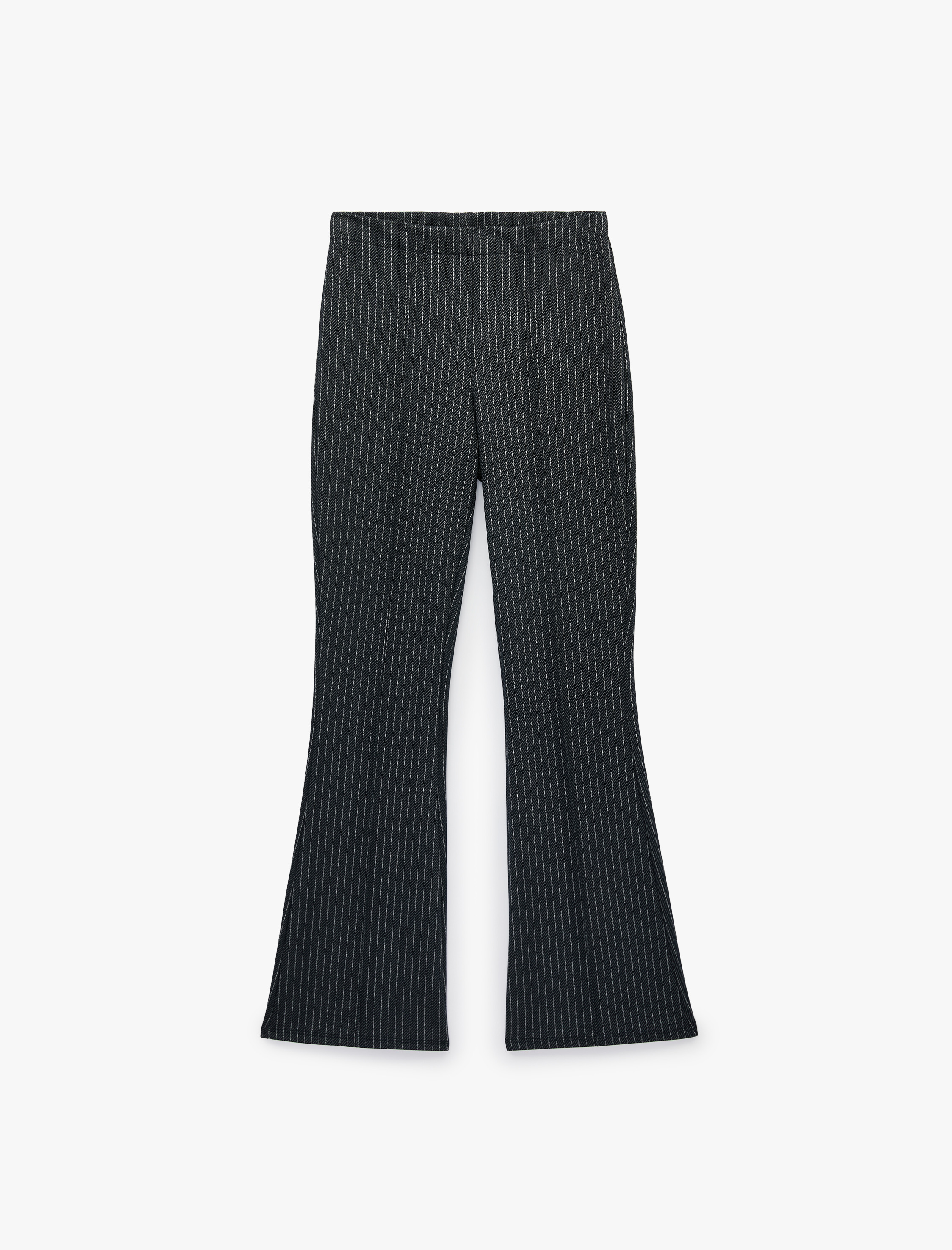   Slim Fit Çizgili İspanyol Paça Pantolon