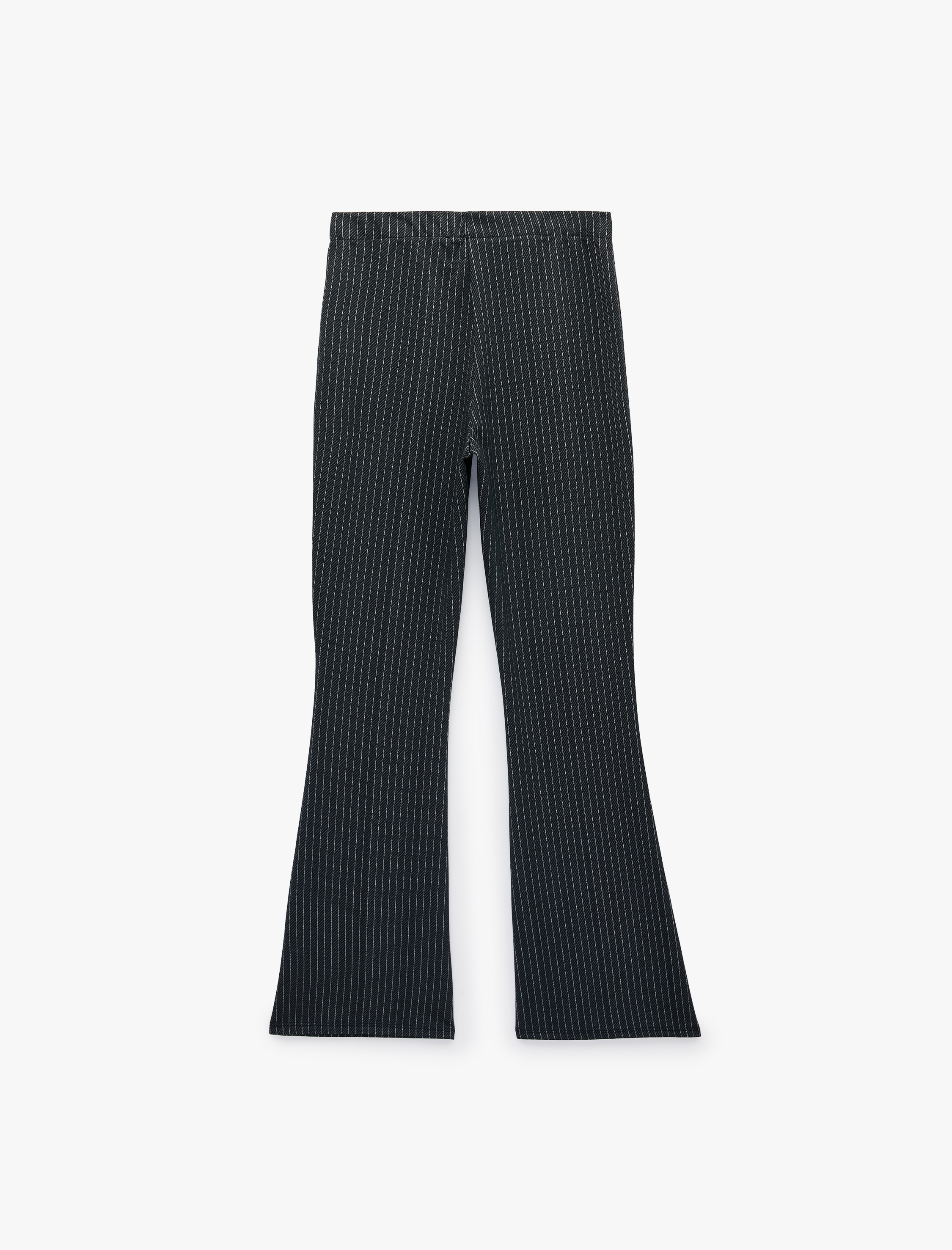   Slim Fit Çizgili İspanyol Paça Pantolon