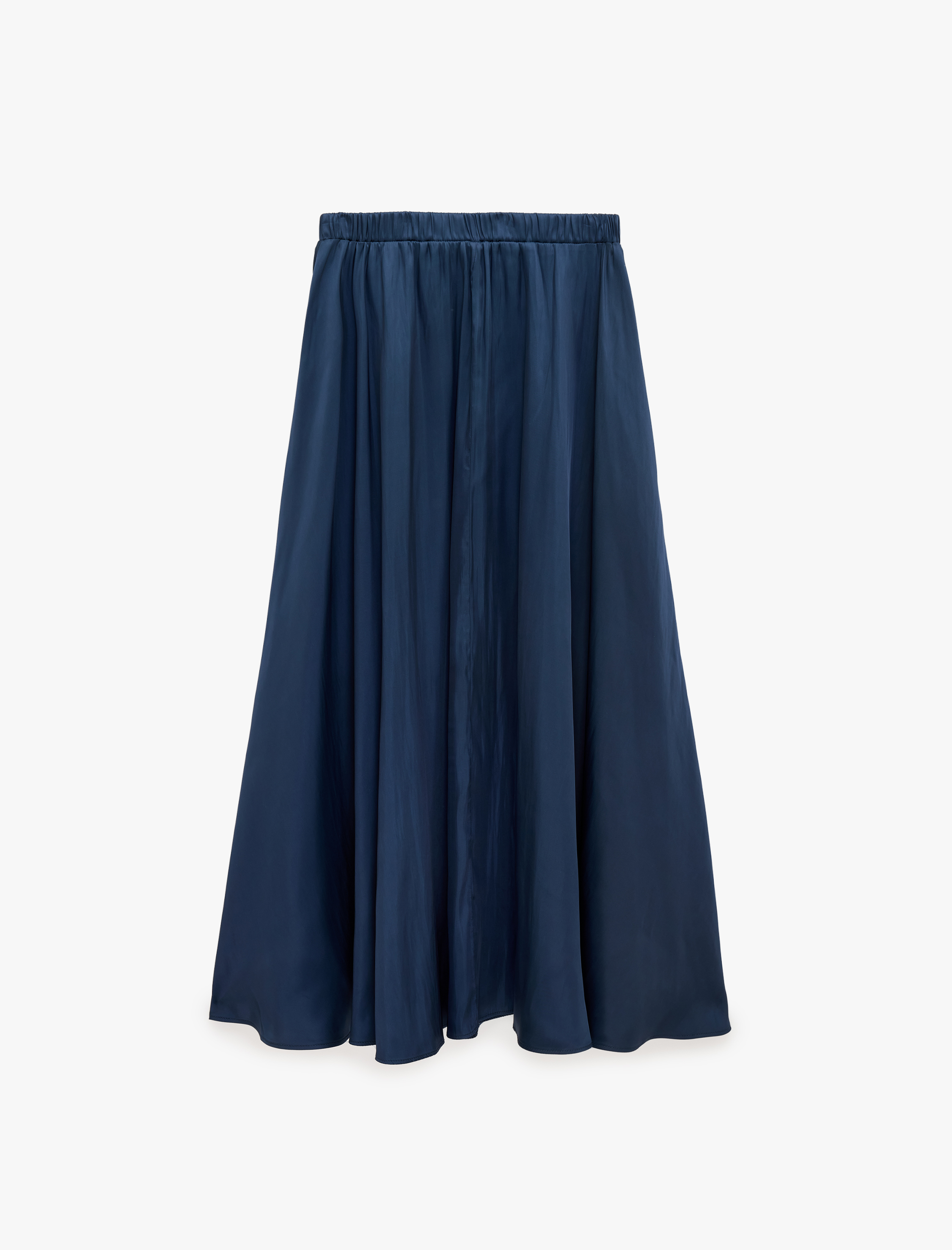   Beli Lastikli Midi Kloş Saten Etek