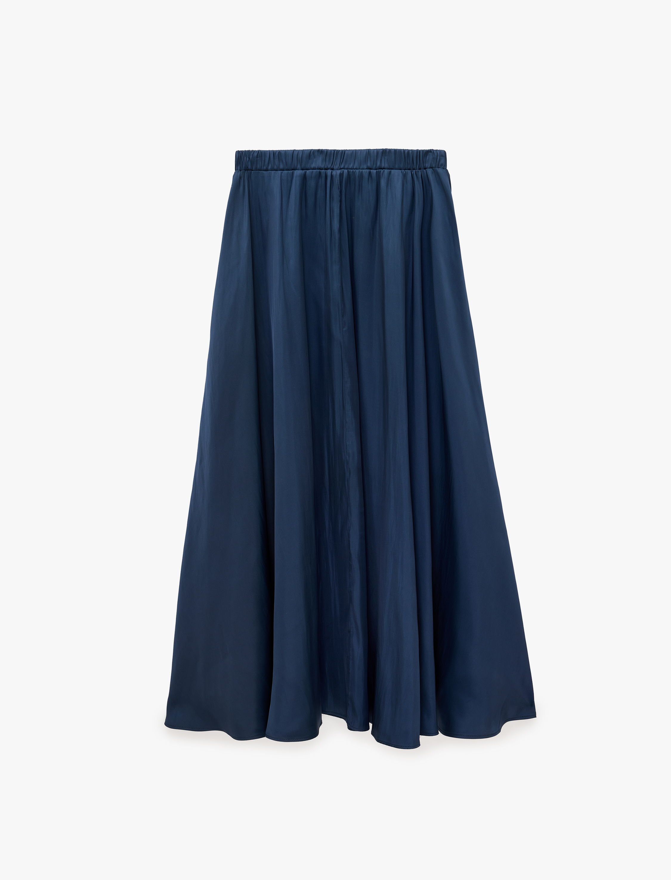   Beli Lastikli Midi Kloş Saten Etek