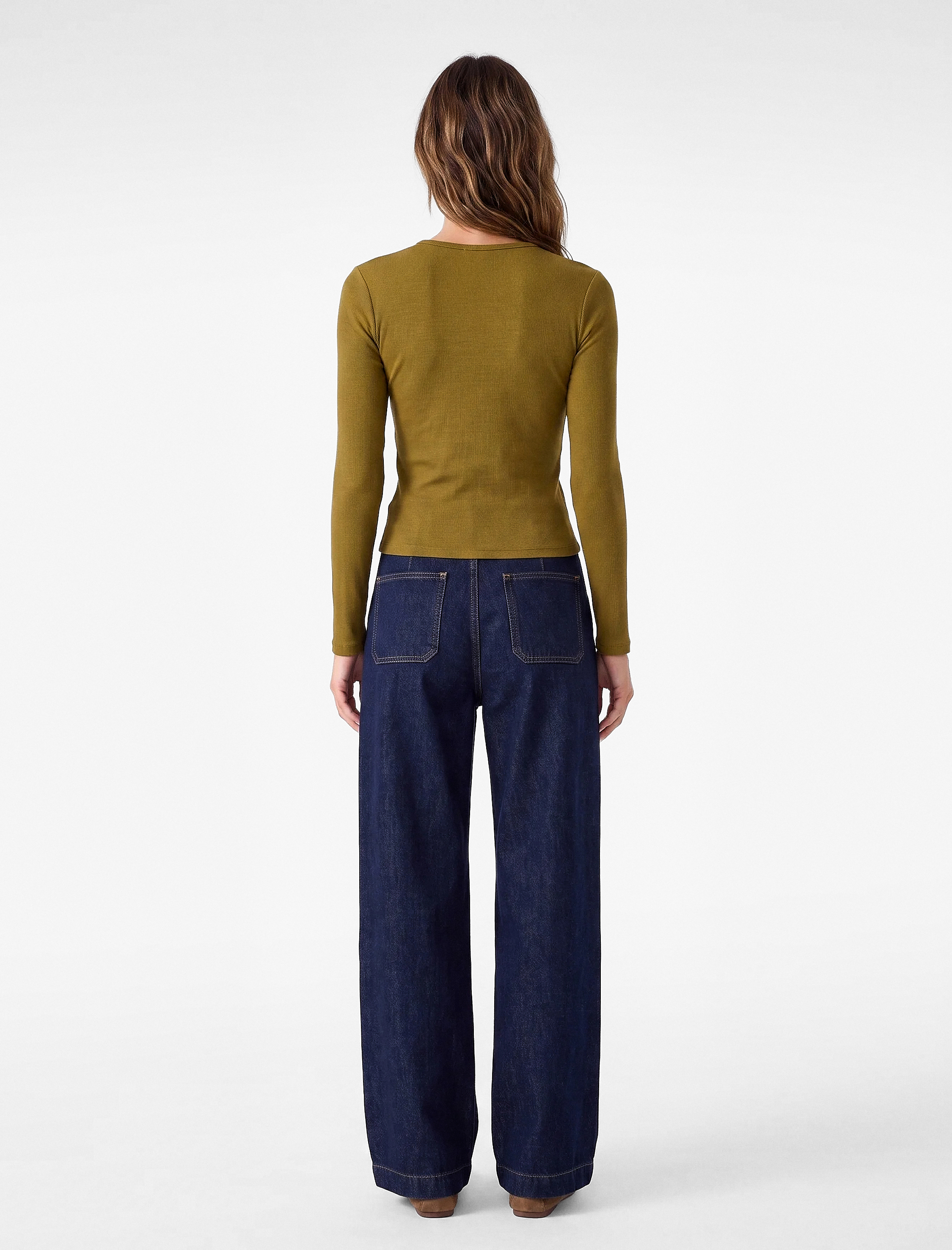   Modal Kumaş Slim Fit Bisiklet Yaka Uzun Kollu Tişört
