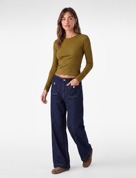 Modal Kumaş Slim Fit Bisiklet Yaka Uzun Kollu Tişört