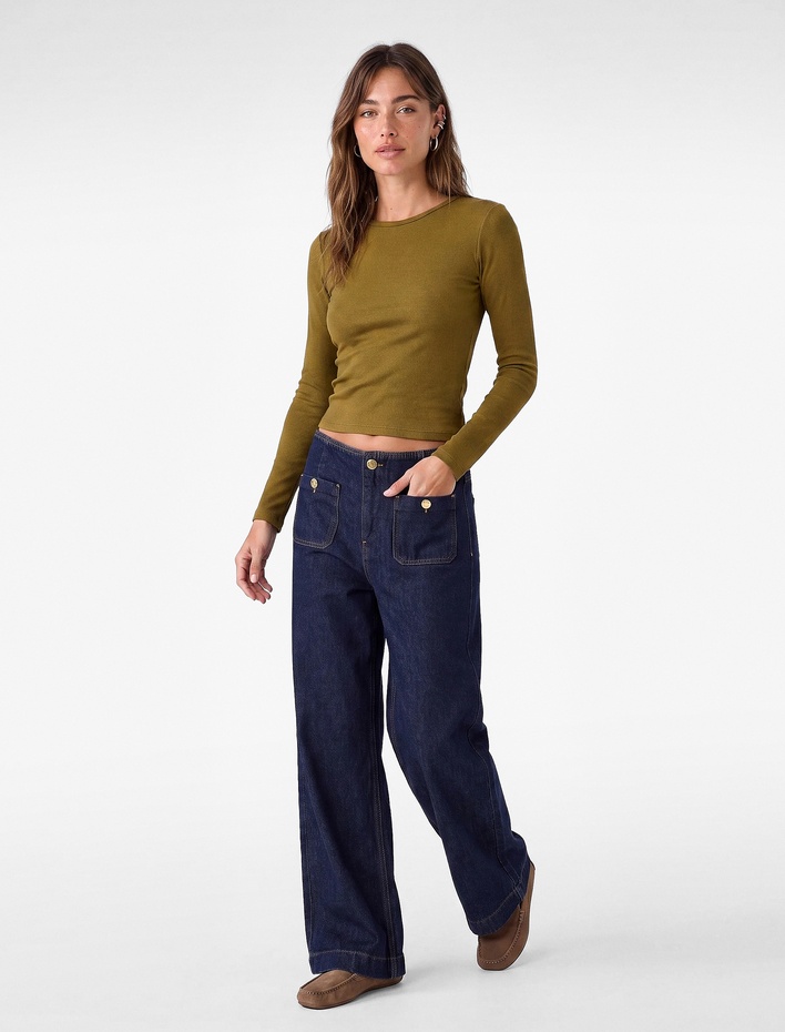  Modal Kumaş Slim Fit Bisiklet Yaka Uzun Kollu Tişört