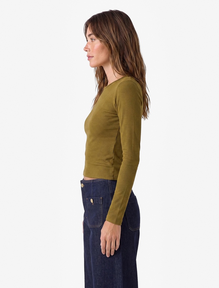  Modal Kumaş Slim Fit Bisiklet Yaka Uzun Kollu Tişört