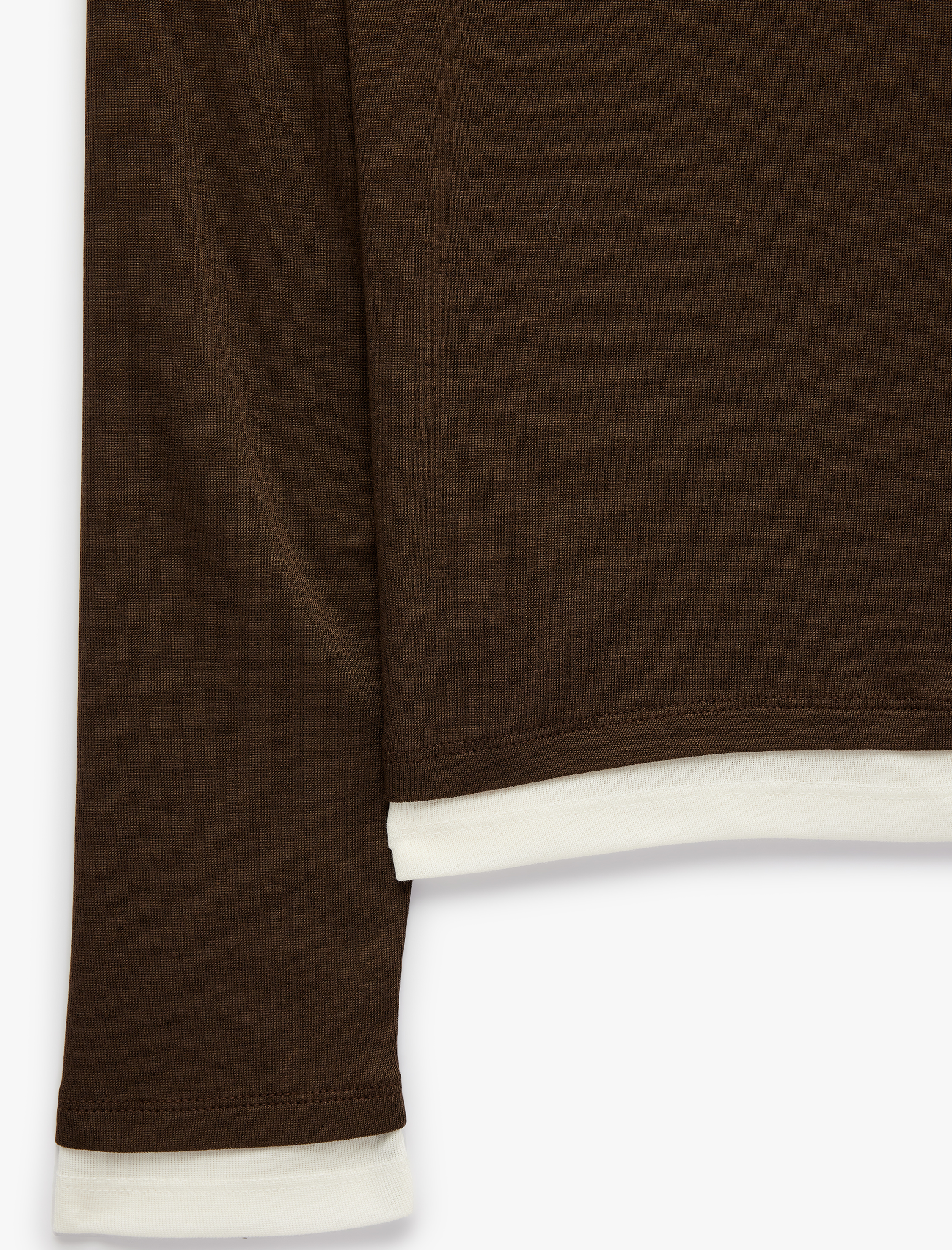   Slim Fit Renk Kontrastlı Katmanlı Uzun Kollu Bisiklet Yaka Tişört