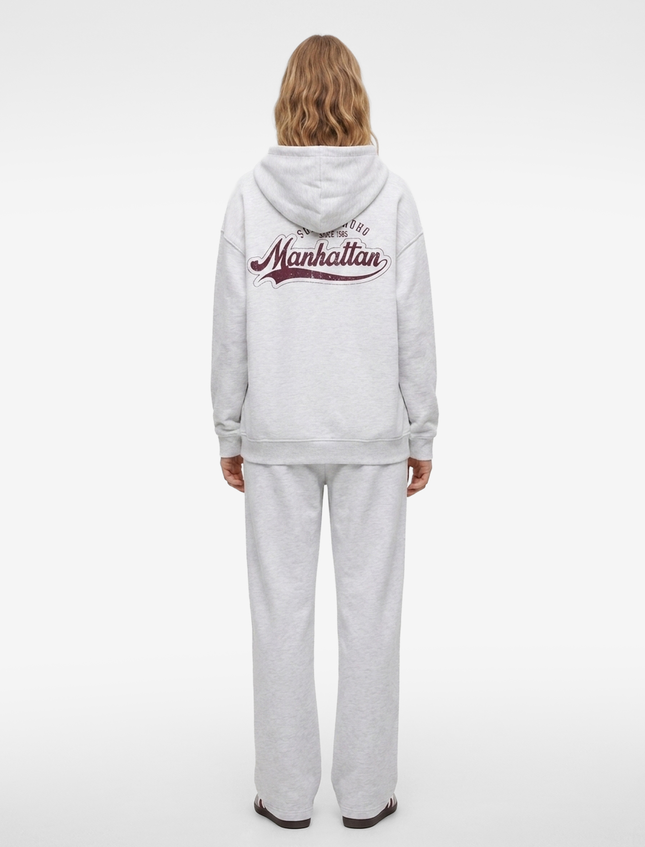  Şardonlu Uzun Kollu Baskılı Kapüşonlu Sweatshirt
