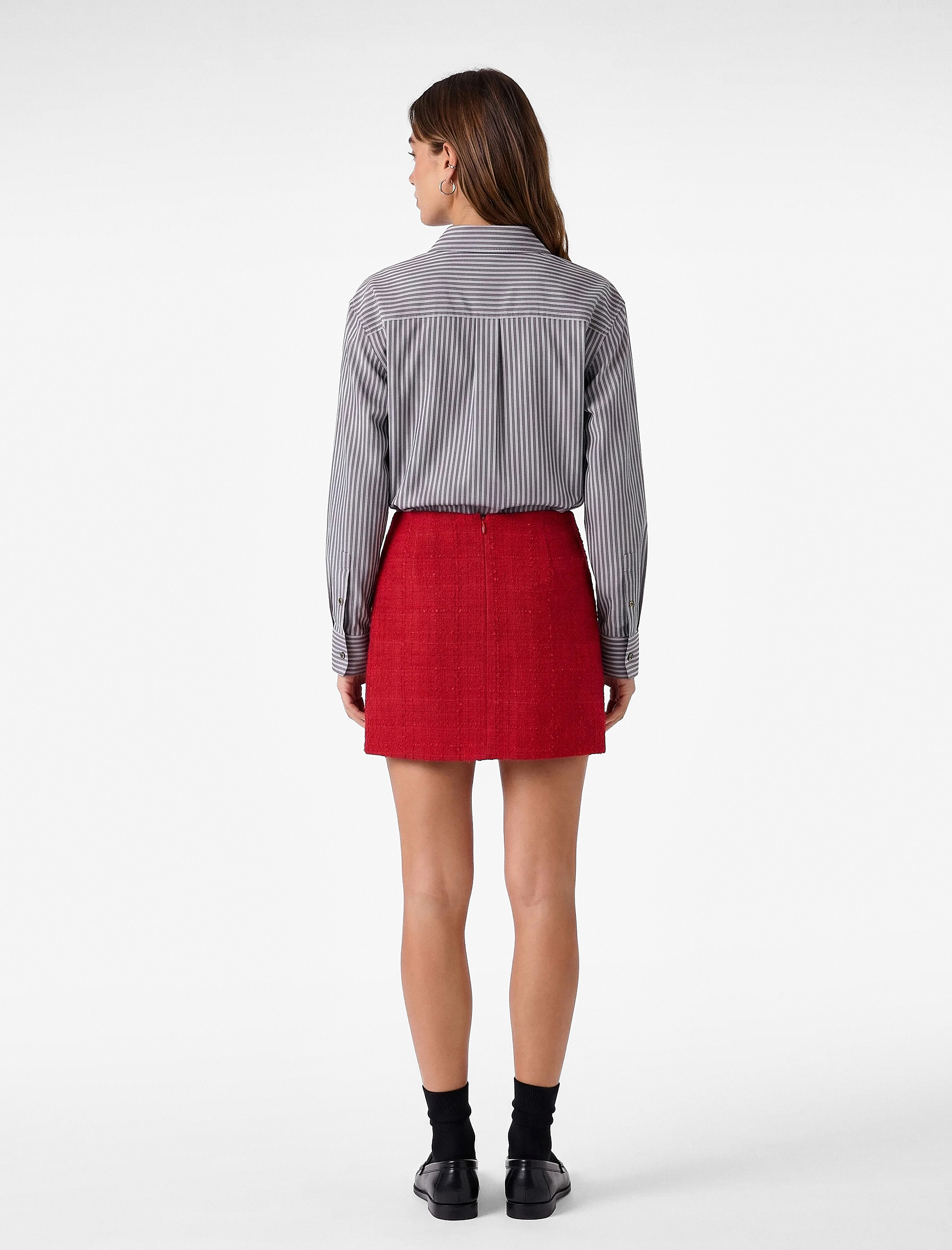   Slim Fit A Kesim Tüvit Mini Etek