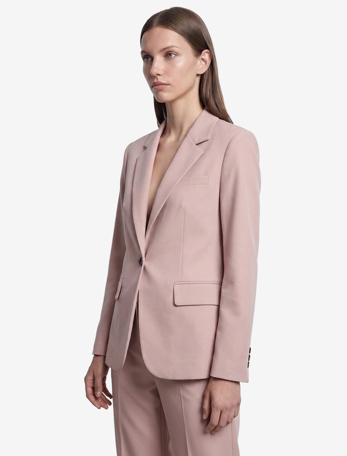  Geniş Yaka Cep Detaylı Düğmeli Blazer Ceket