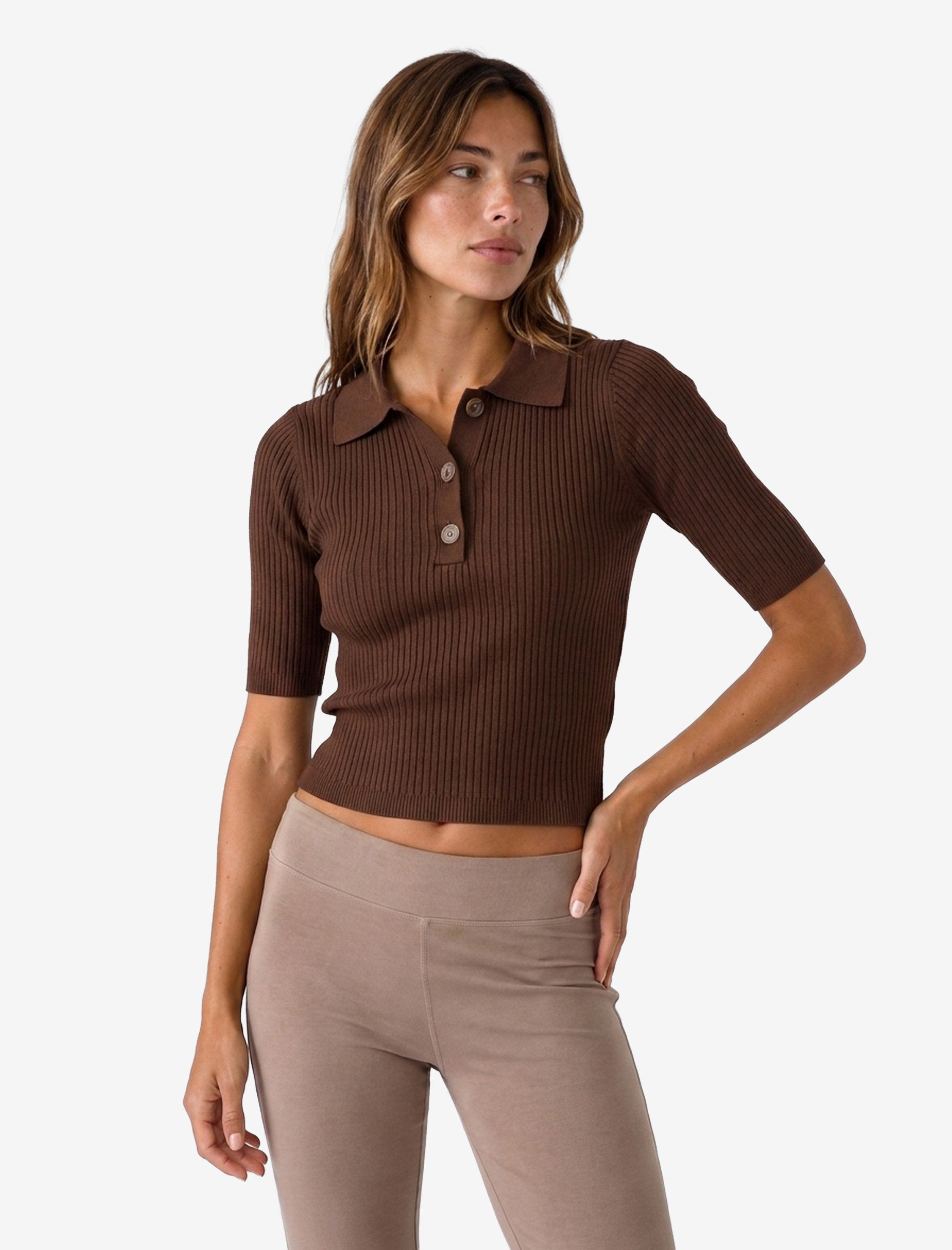   Modal Kumaş Slim Fit Yüksek Bel İspanyol Paça Tayt Pantolon Yırtmaç Detaylı