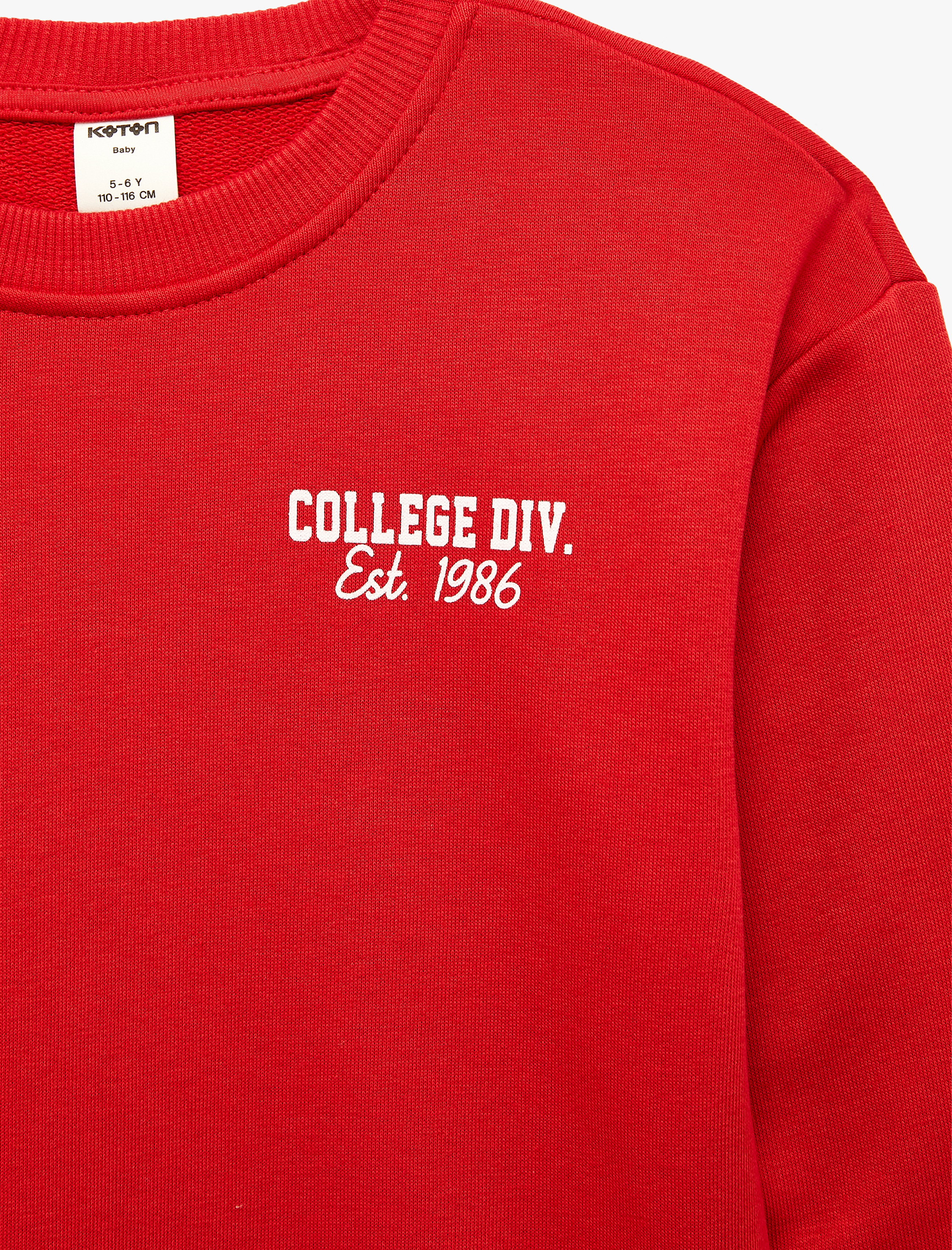 Erkek Bebek Pamuklu Uzun Kollu Bisiklet Yaka Baskılı Sweatshirt