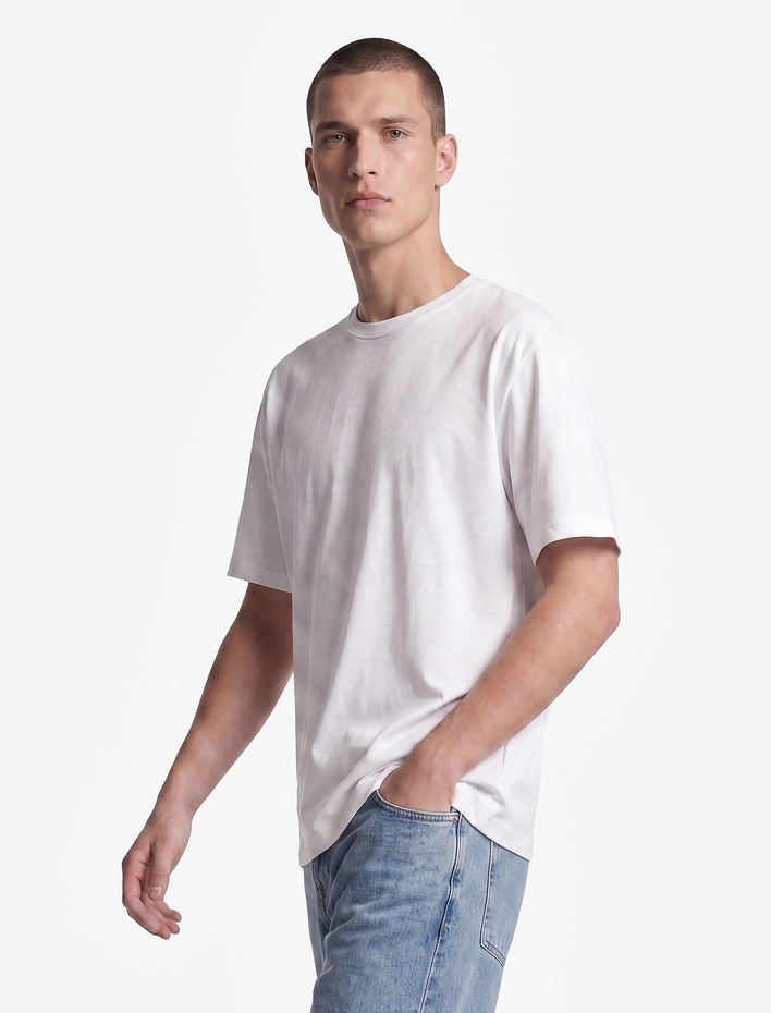  Kısa Kollu Bisiklet Yaka Basic Oversize Tişört