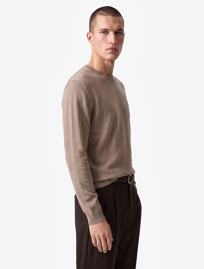  Regular Fit Viskon Karışımlı Cepli Pileli Kumaş Pantolon
