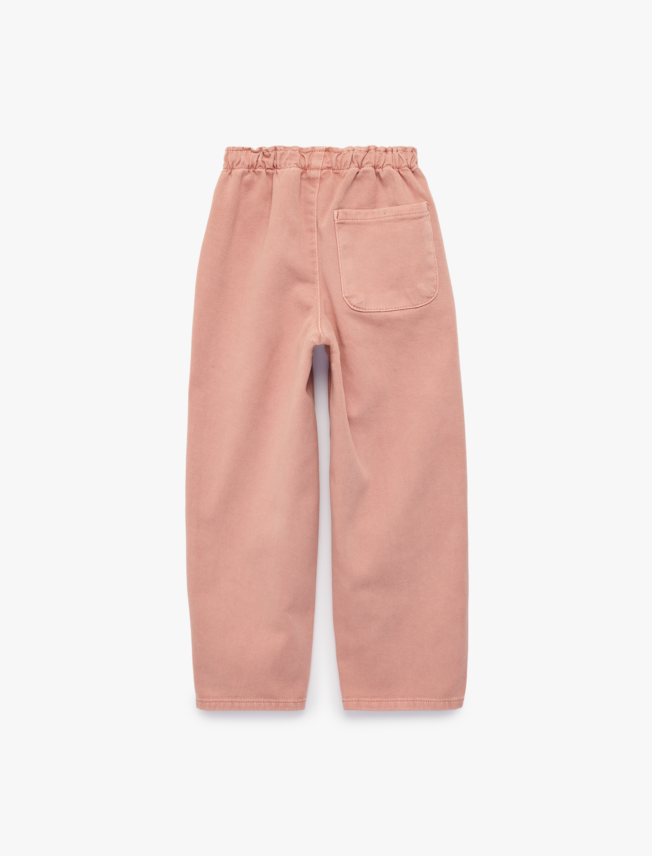  Kız Çocuk Pamuklu Beli Lastikli Loose Fit Barrel Denim Pantolon