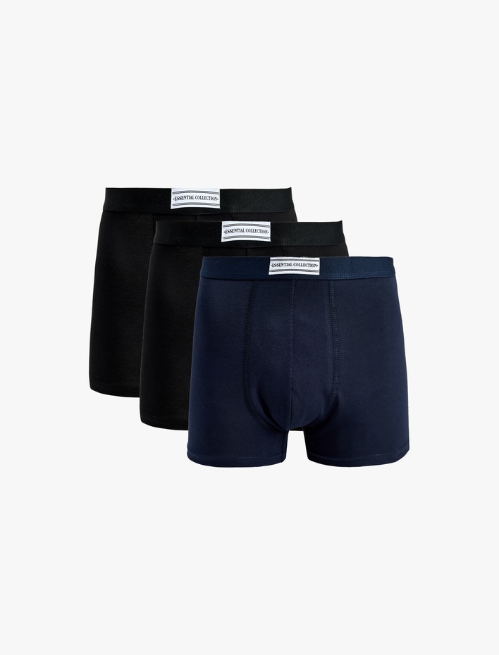  Pamuklu Regular Fit Etiket Detaylı 3’lü Boxer Seti