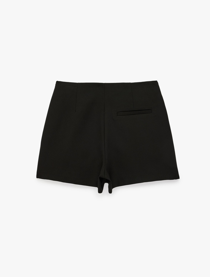  Slim Fit Cep Detaylı Mini Şort Etek