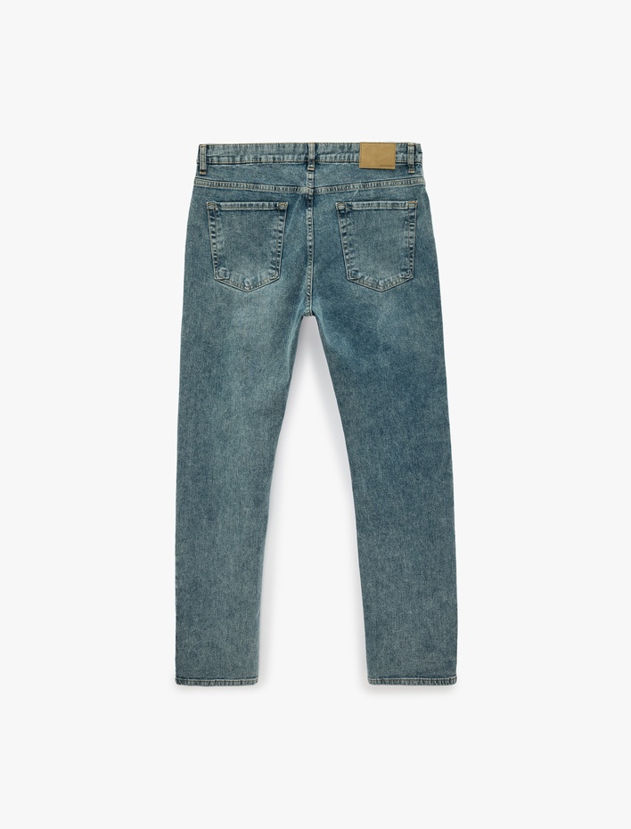  Pamuklu Normal Bel Cepli Straight Fit Jean Pantolon - Mark Jean