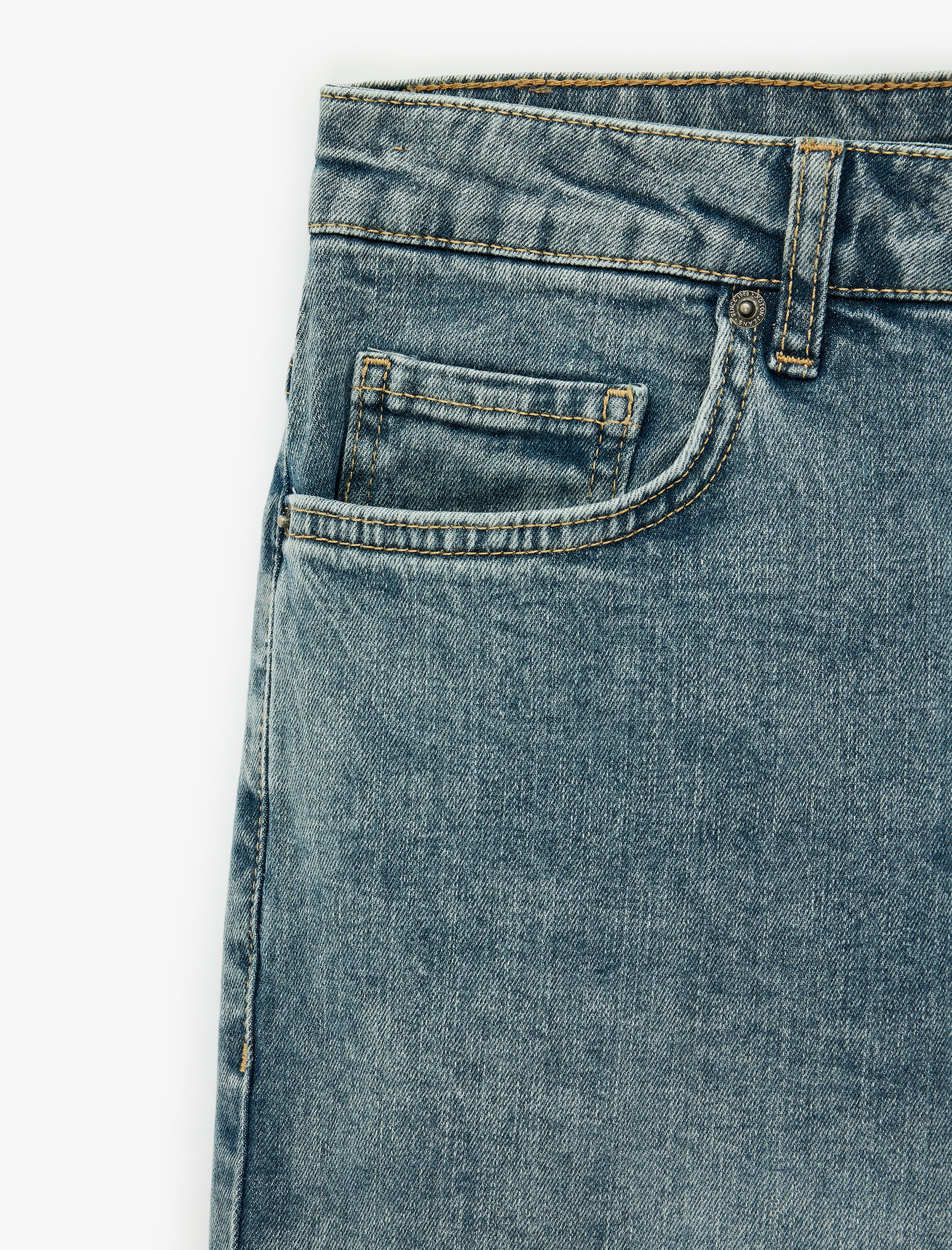   Pamuklu Normal Bel Cepli Straight Fit Jean Pantolon - Mark Jean