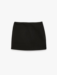 Slim Fit Cep Detaylı Mini Şort Etek