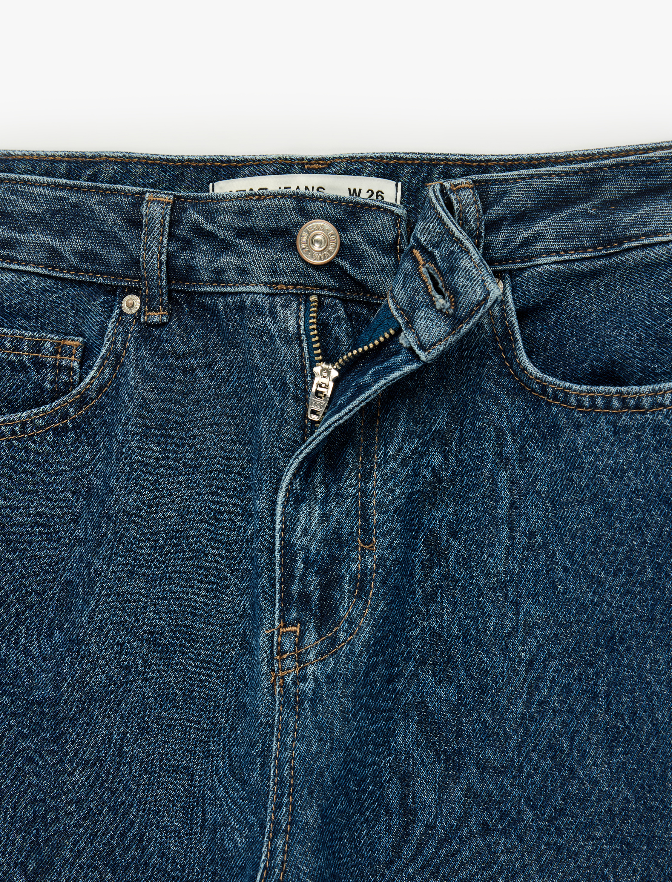   Pamuklu Normal Paça Cepli Düğmeli Balon Denim Pantolon - Balloon Fit Jean