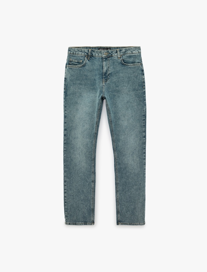  Pamuklu Normal Bel Cepli Straight Fit Jean Pantolon - Mark Jean