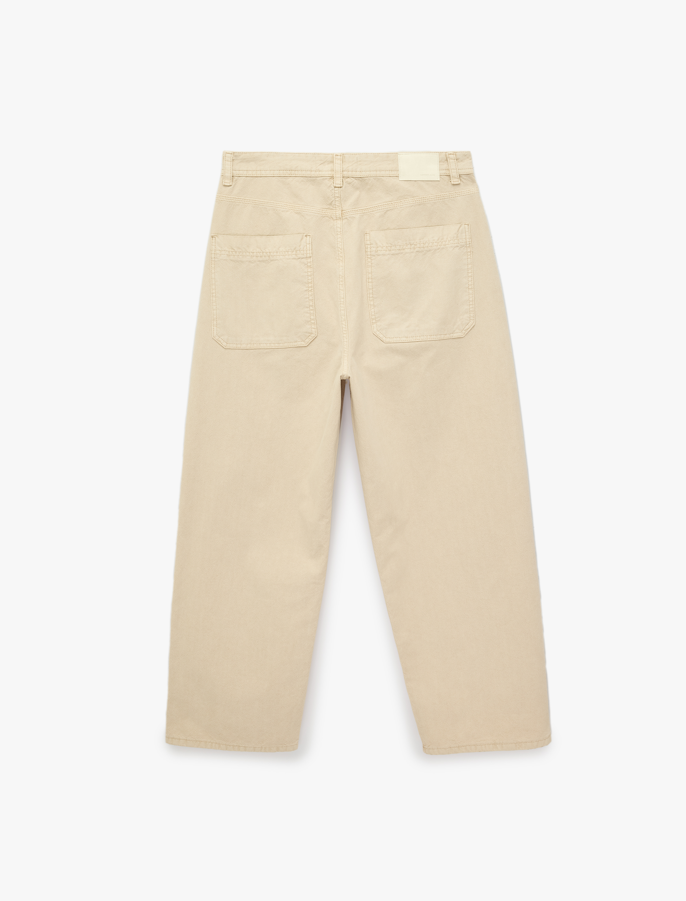   Pamuklu Rahat Kalıp Normal Bel Cepli Barrel Fit Jean Pantolon