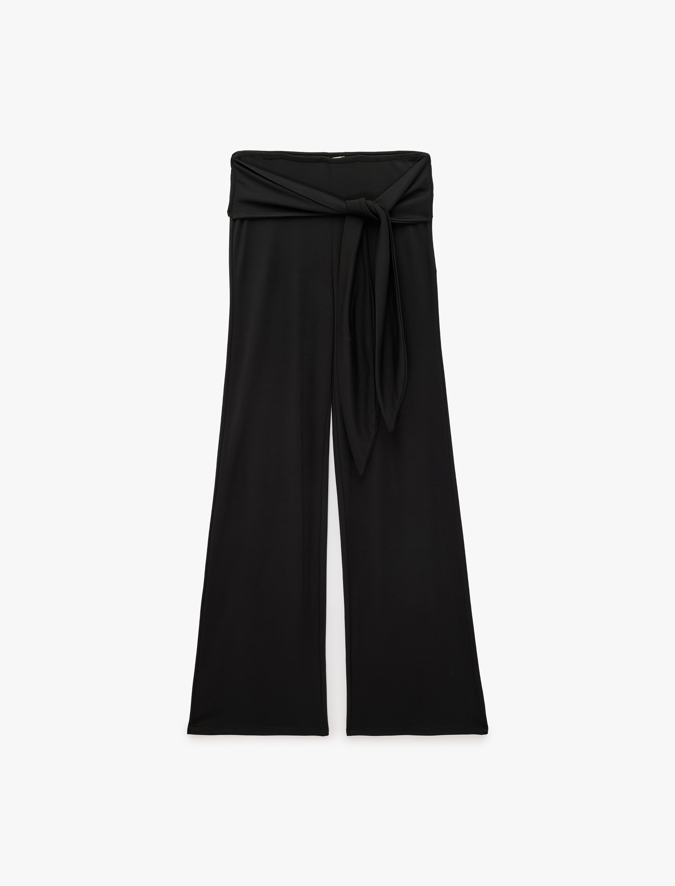   Normal Bel Modal Kumaş Beli Bağlamalı Geniş Paça