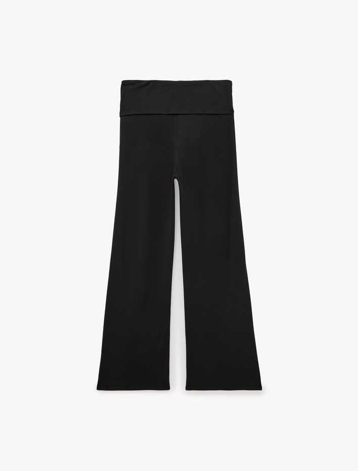  Normal Bel Modal Kumaş Beli Bağlamalı Geniş Paça