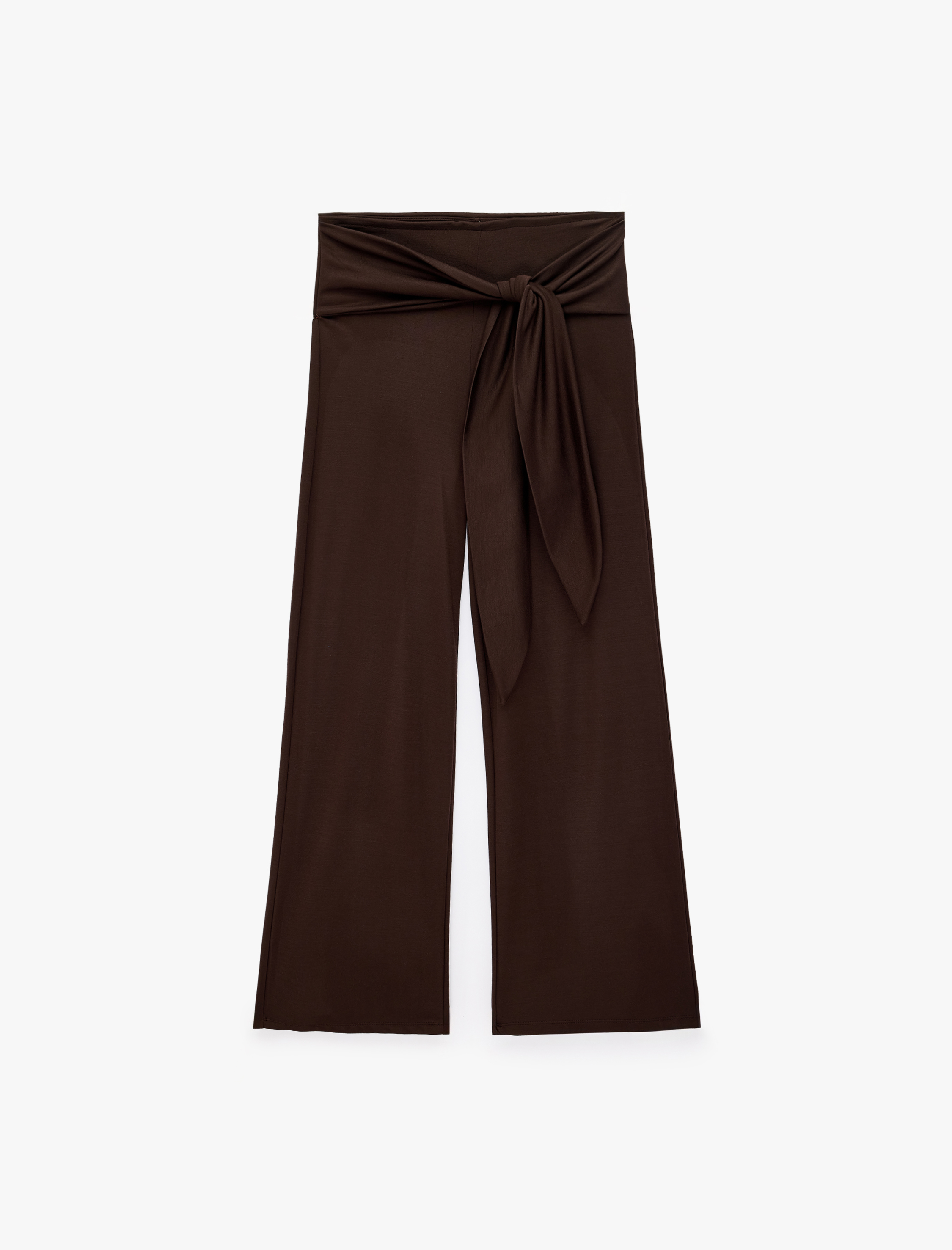   Normal Bel Modal Kumaş Beli Bağlamalı Geniş Paça