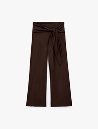 Normal Bel Modal Kumaş Beli Bağlamalı Geniş Paça